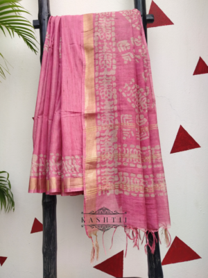 Ghicha Silk saree with batik print