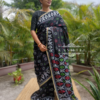 Black Handwoven Pure Cotton Jamdani Saree with Handloom Mark