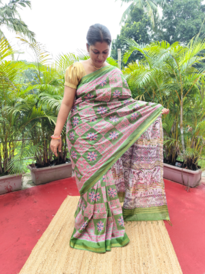 Madhubani Print Silk Cotton Saree